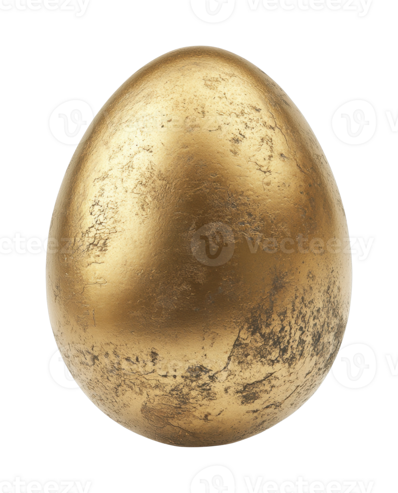 Shiny gold egg with textured surface symbolizing prosperity and luxury png