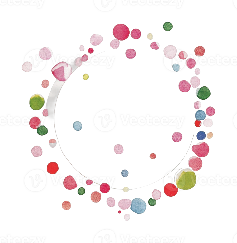 Colorful abstract circle with multicolored dots png