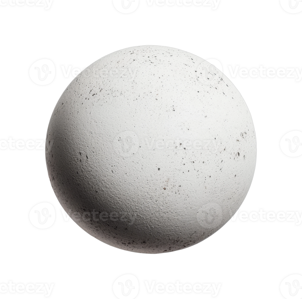 Textured white sphere with surface detailing png