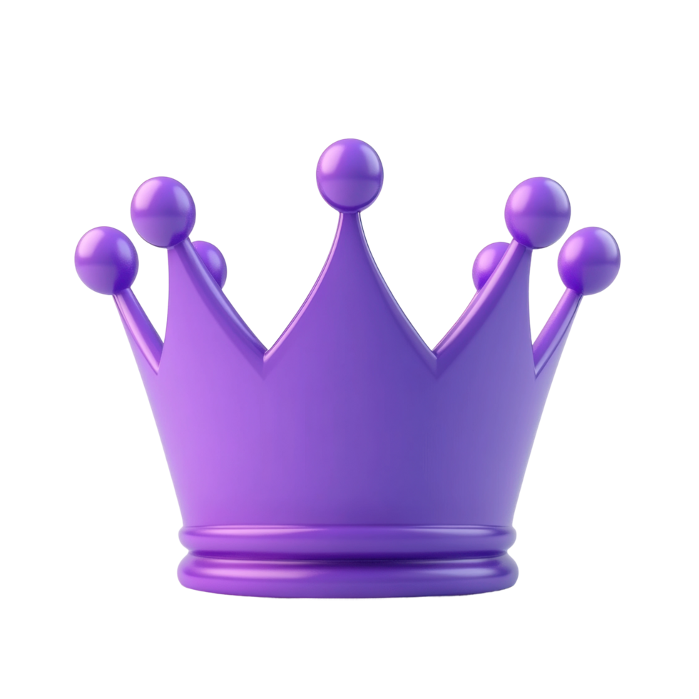 Purple crown with rounded tips and royal design png