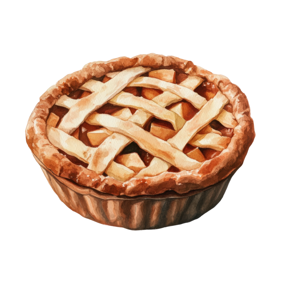Homemade lattice apple pie with golden brown crust png