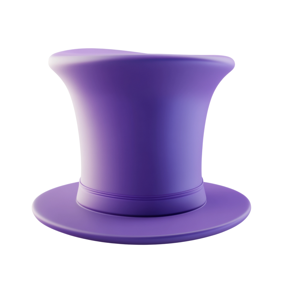 Purple top hat with curved brim displayed on white surface png