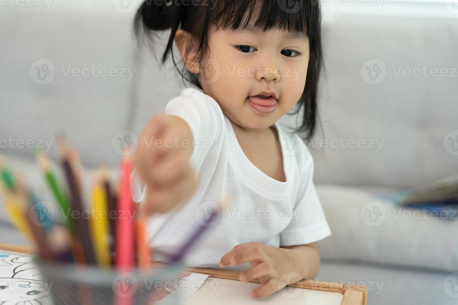 learn toy blocks.family is happy and excited in the house. daughter having fun spending time, Activity, development, IQ, EQ, meditation, brain, muscles, essential skills. photo