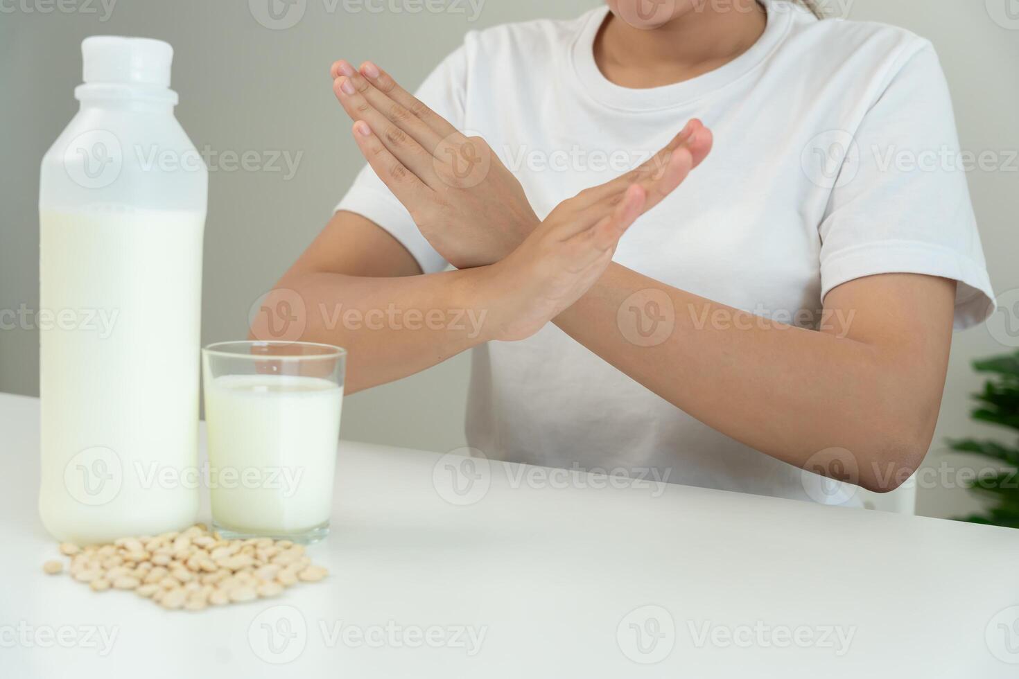 soy allergens Sick sad unhealthy ill allergic woman, runny stuffy sore nose suffer from intolerance allergy trigger symptoms. abdominal pain, allergens, nut protein, rash, death, food allergy photo