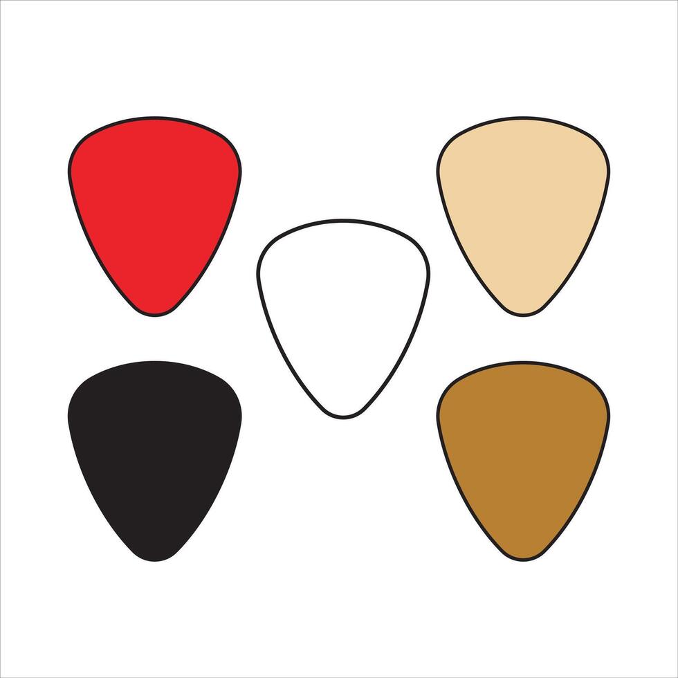 Guitar pick, Plectrum Outline, Guitar Pick Silhouette vector
