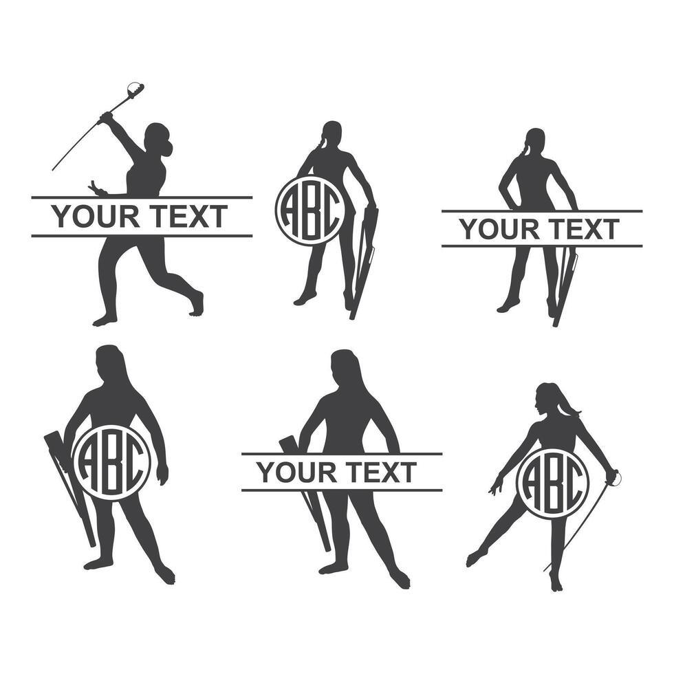 Marching Band Color Guard Split Monogram vector