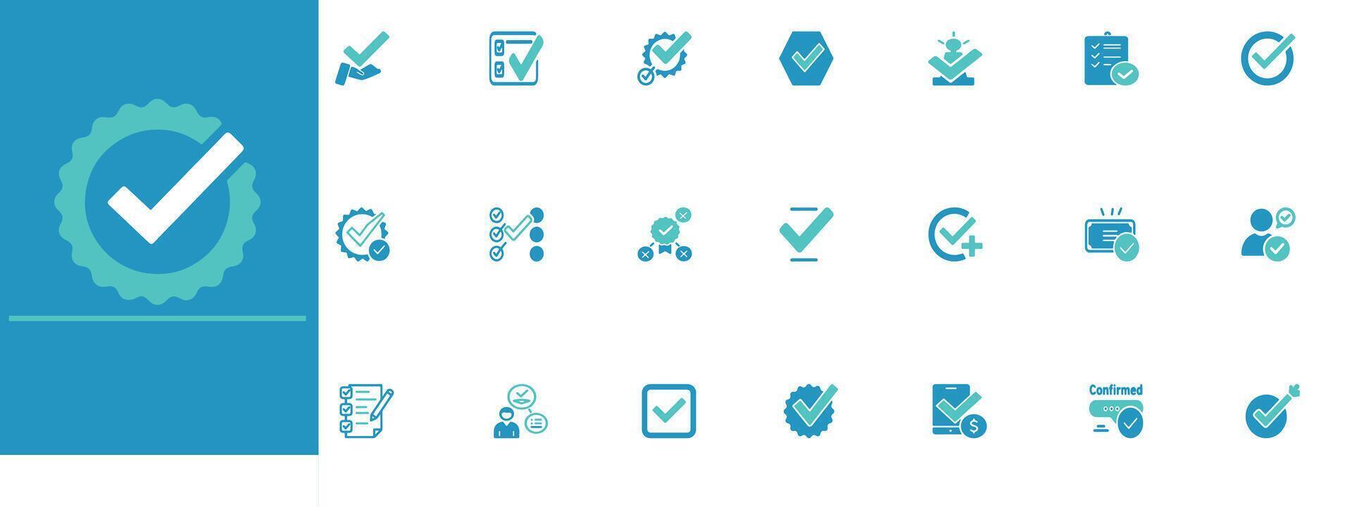 Modern checkmark icons for UI, presentations, digital projects. Clean, editable symbols for branding, lists, corporate materials vector