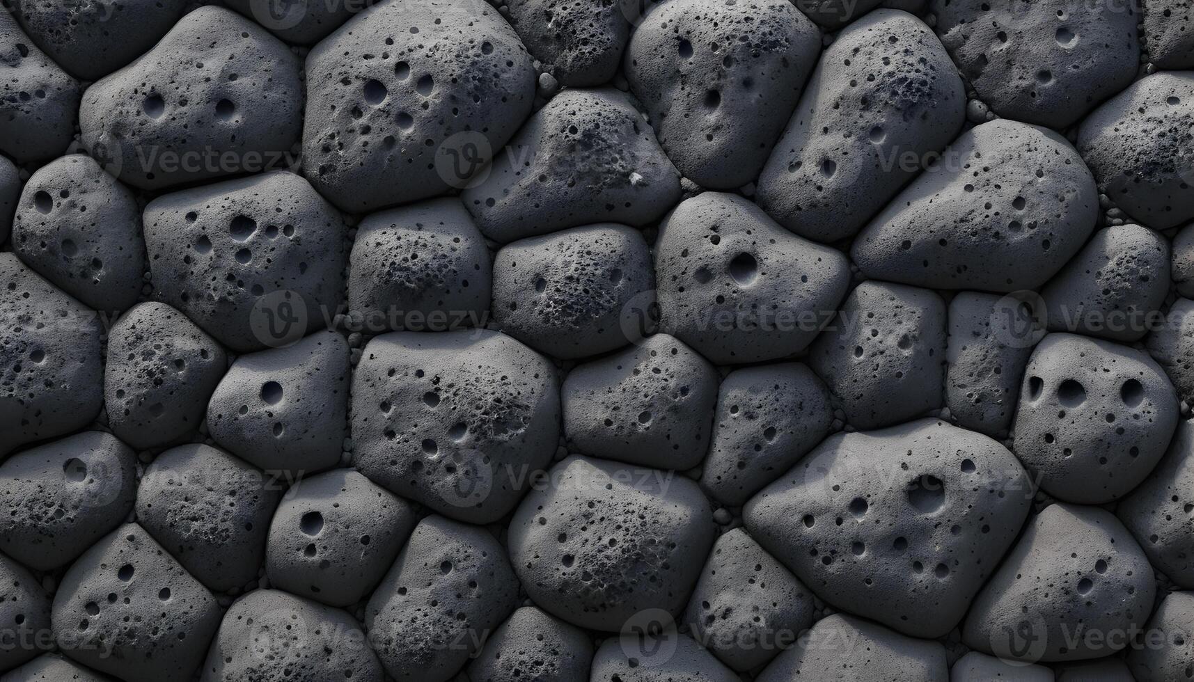 Gray Stone Wall with Small Holes Creates Unique Texture Background photo