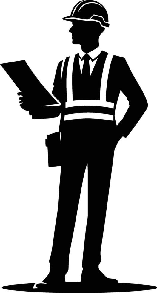 Silhouette of a construction worker vector