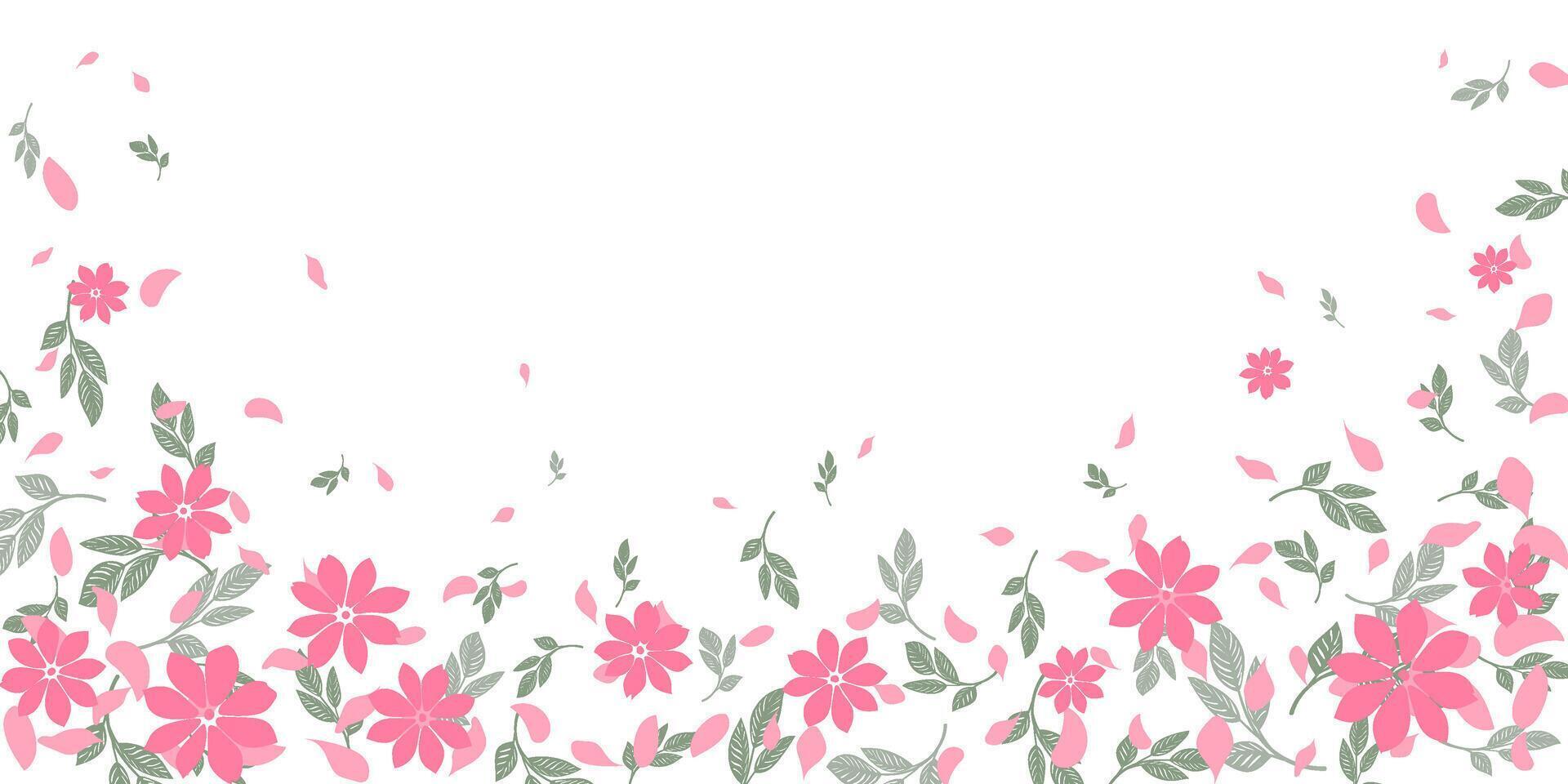 Flowers and leaf frame background pastel color, botanical decorative elements vector