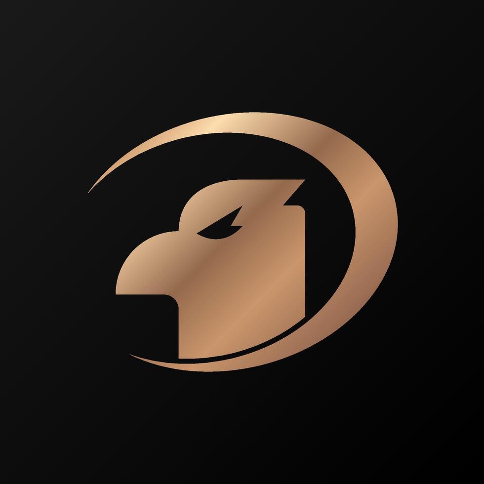 eagle head logo with metal gradient color vector