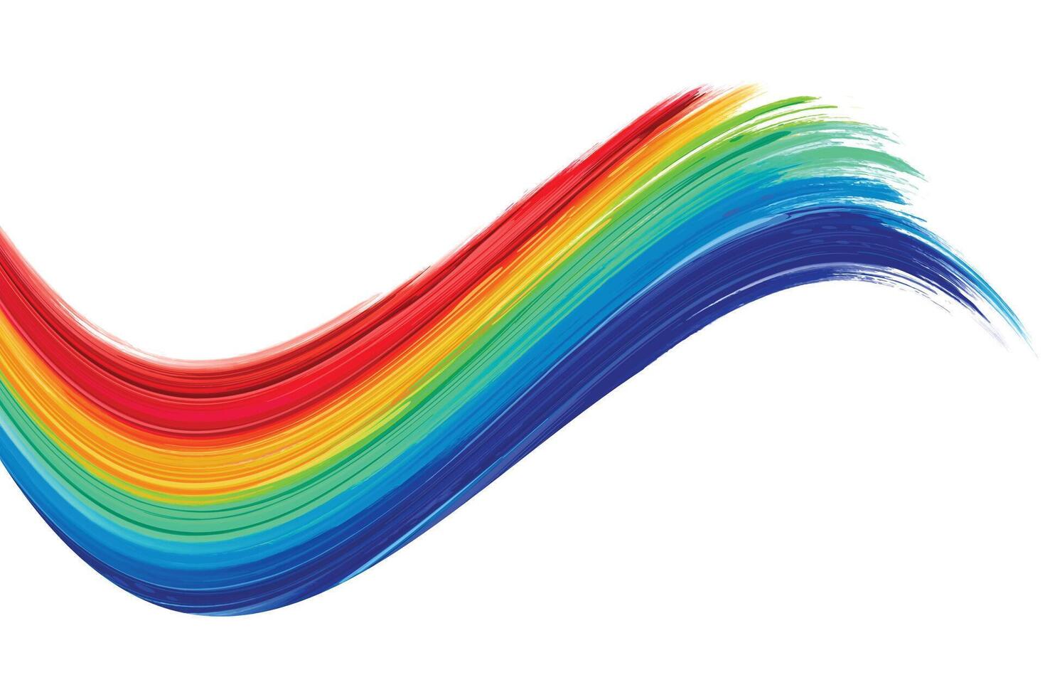 Modern rainbow colorful flowing wave on white background vector