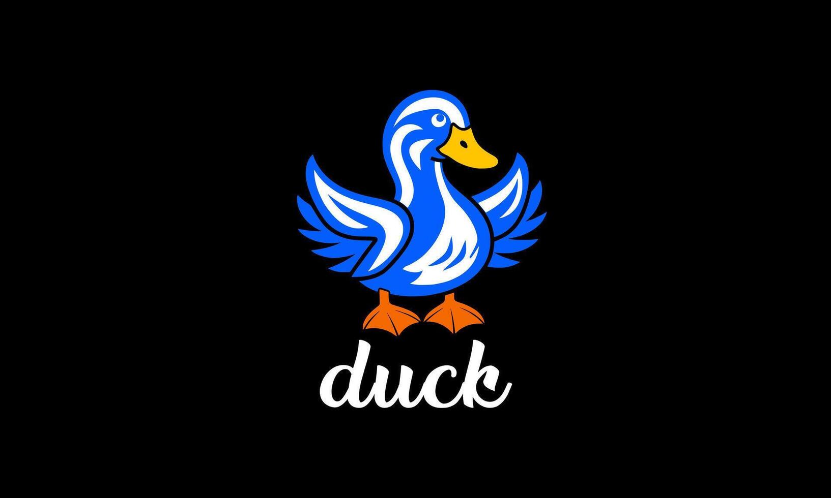Cute Duck Logo Design Template vector