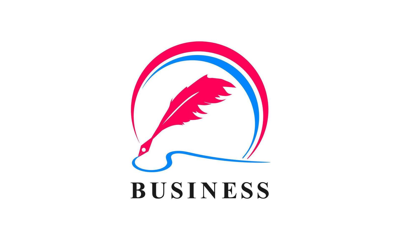 Feather Quill Pen Custom Design Logo vector