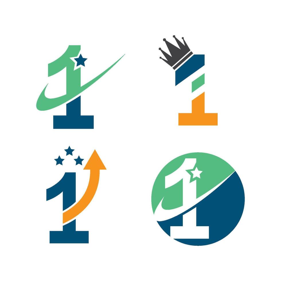 number one logo icon design element. vector