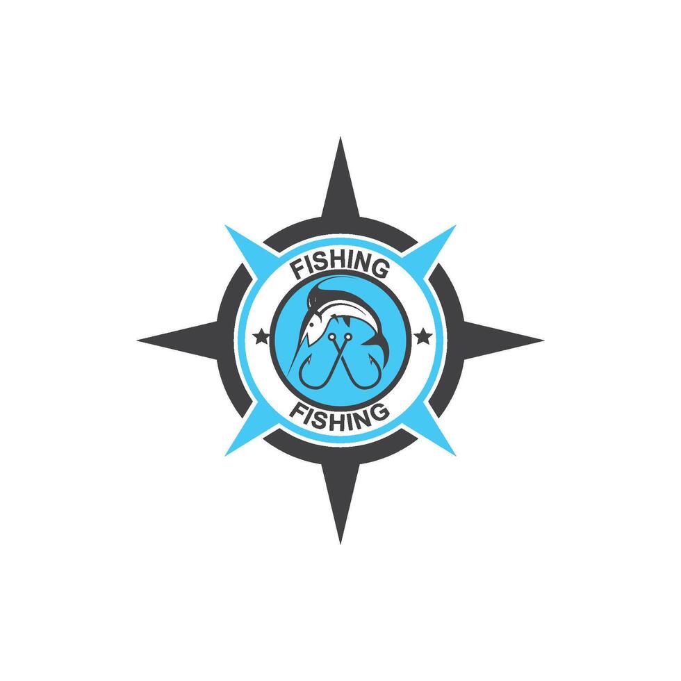 fishing hook logo icon vector