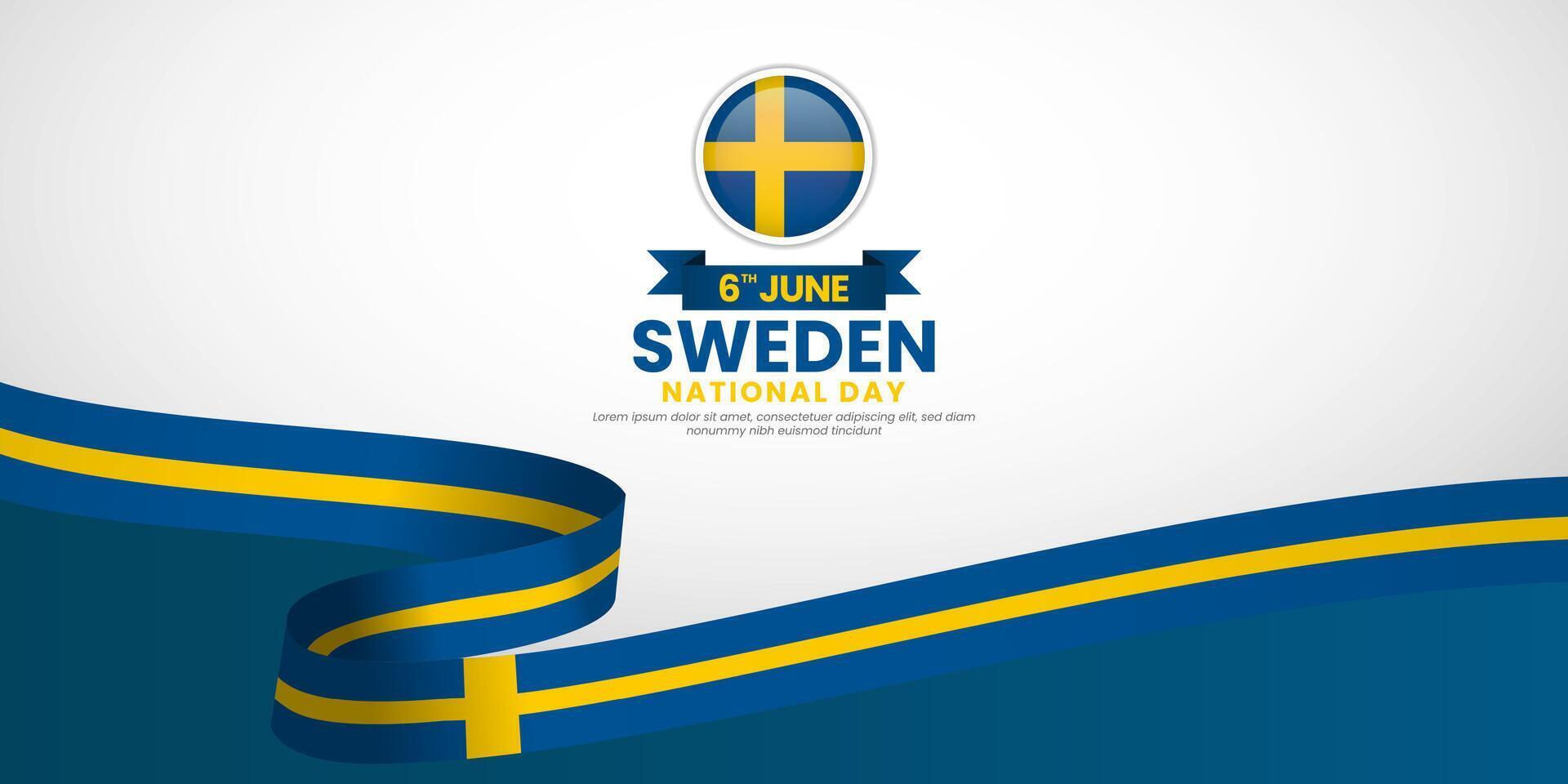 Sweden flag for National day background. Template for Independence day banner design vector