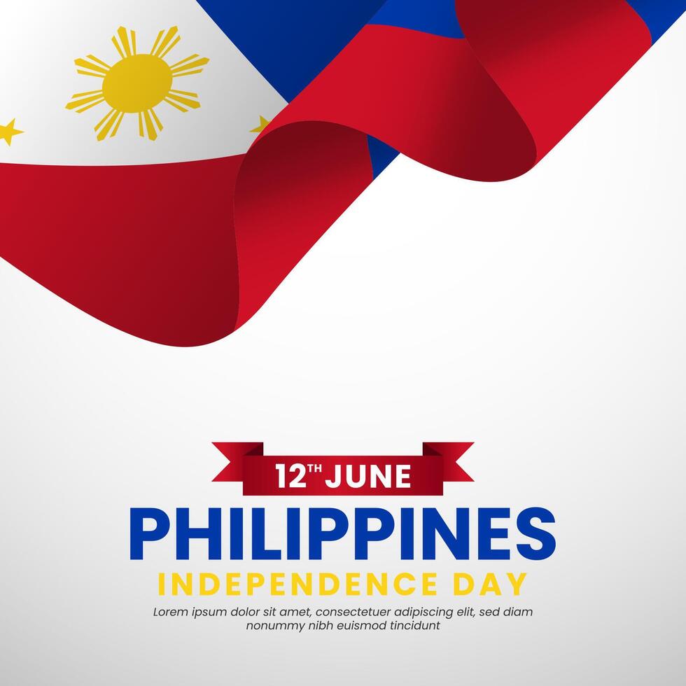 Philippines Independence Day Illustration. Template for Poster, Banner, Advertising, Greeting Card or Print Design Elementation vector