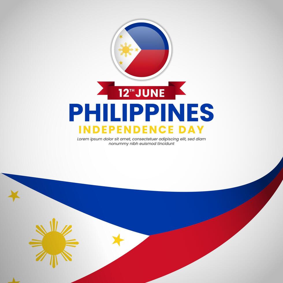 Philippines Independence Day Celebration. Template for Poster, Banner, Advertising, Greeting Card or Print Design Elementation vector