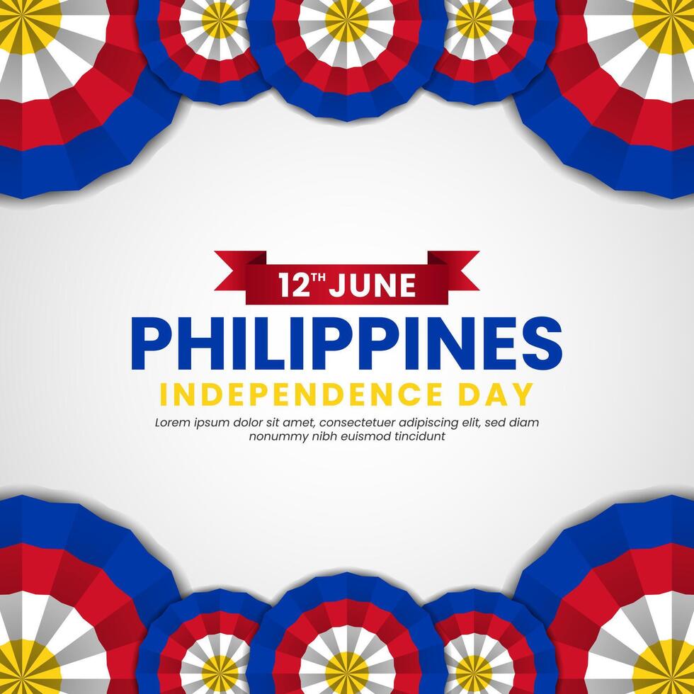 Philippines Independence Day Celebration Illustration. Template for Poster, Banner, Advertising, Greeting Card or Print Design vector