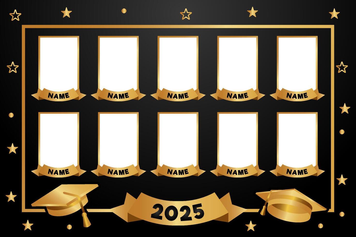 yearbook graduation 2025 elegant design template vector
