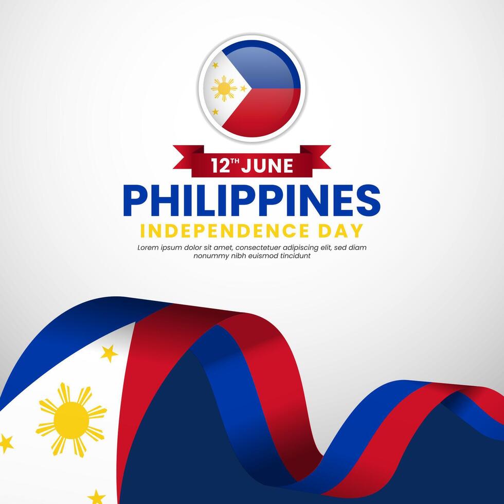 Philippines independence day square background for national celebration vector