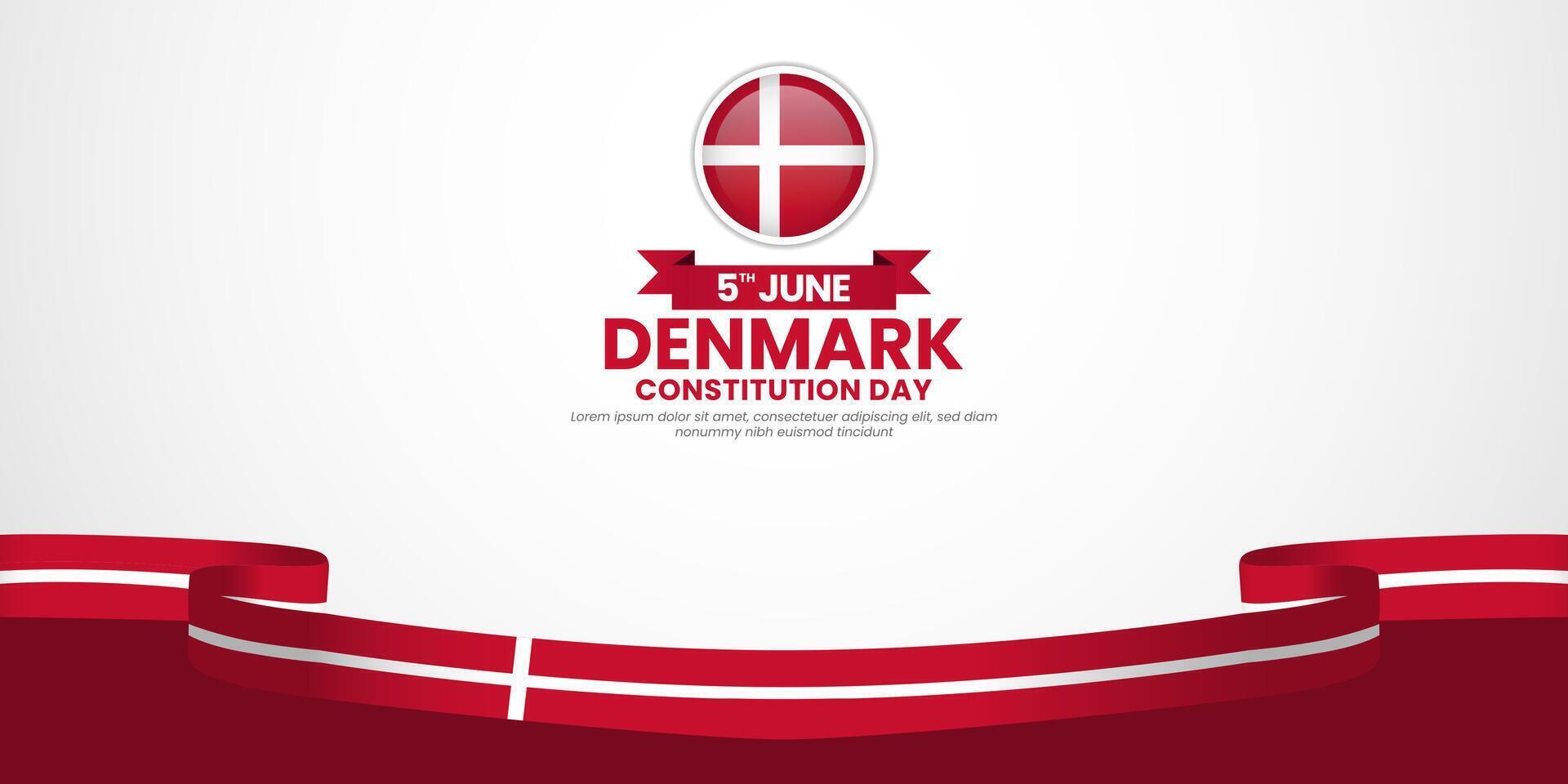 Denmark waving flag for National day background. Template for Constitution day banner design vector