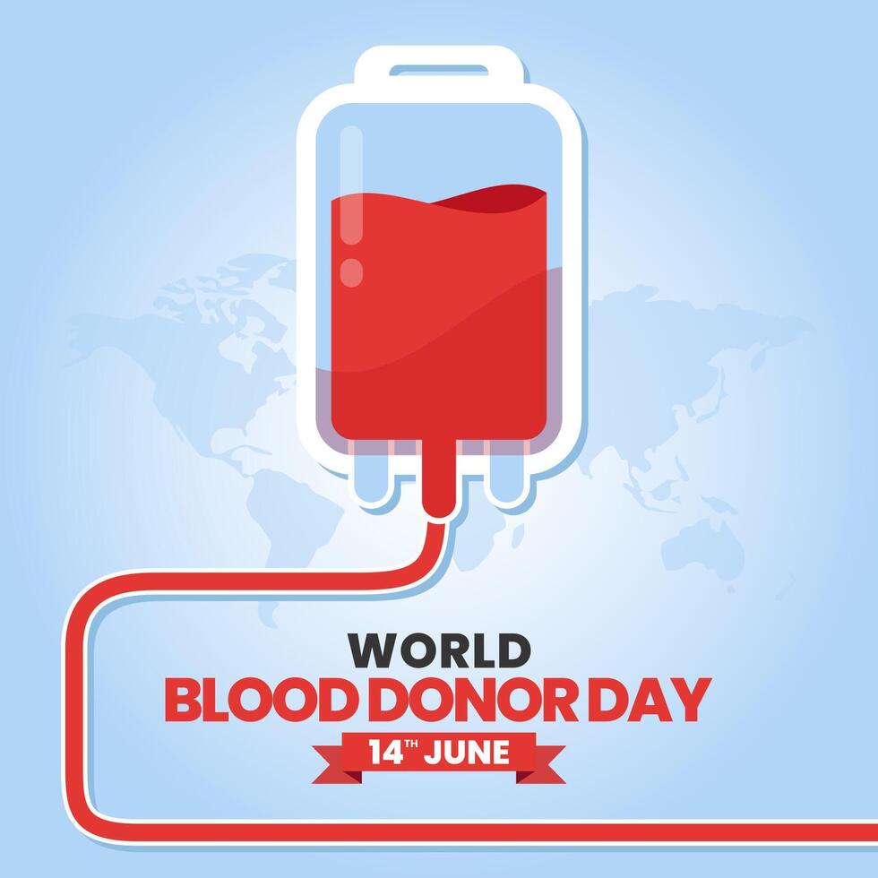 World Blood Donor Day June 14 social media post Banner Background vector