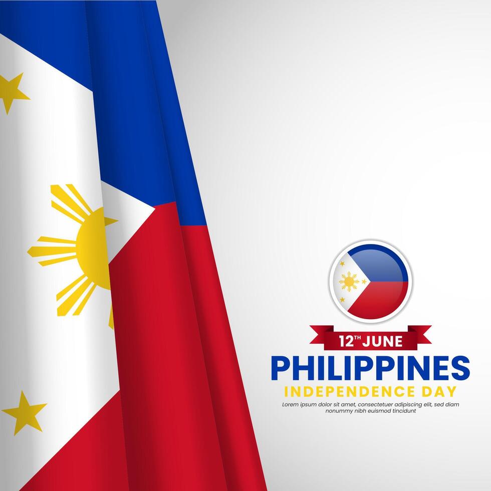 Philippines Independence Day Celebration Illustration. Template for Poster, Banner, Advertising, Greeting Card or Print Design Elementation vector