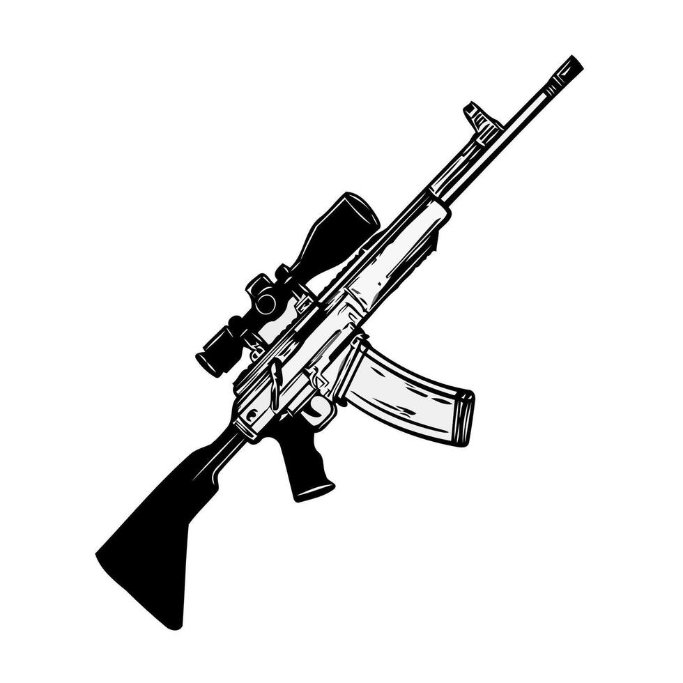 Sniper Rifle With Advanced Optics vector