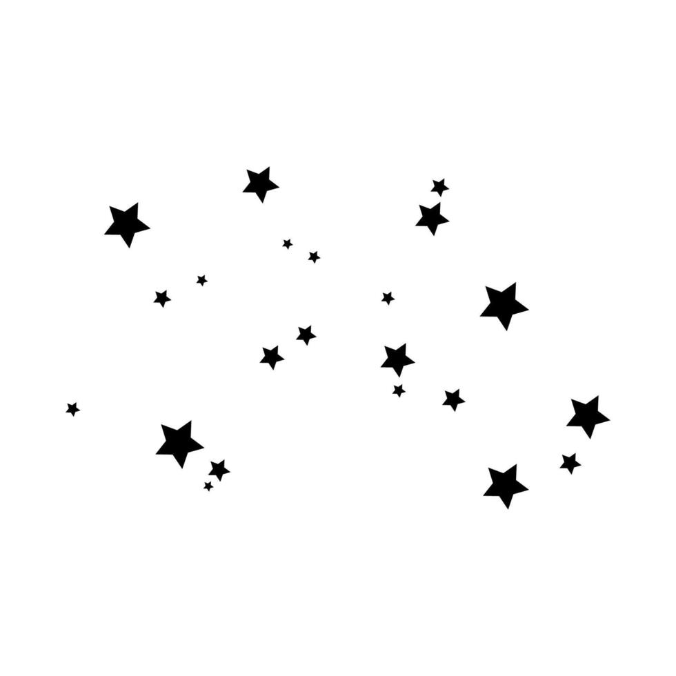 Scattered Black Stars on White Background vector