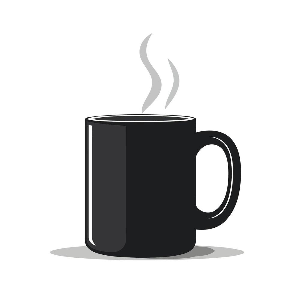 Black Coffee Mug With Steam vector