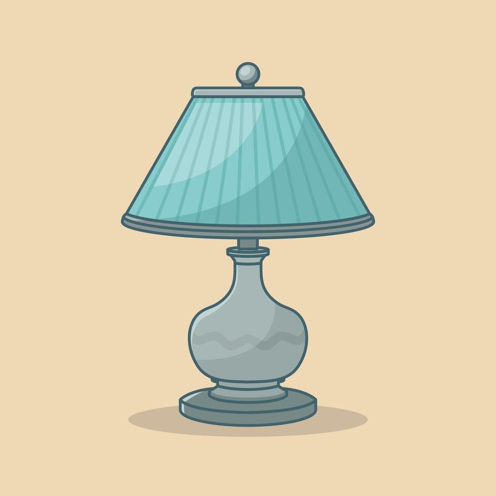 Table lamp flat style illustration. Icon Concept Isolated Premium . Flat Cartoon Style vector