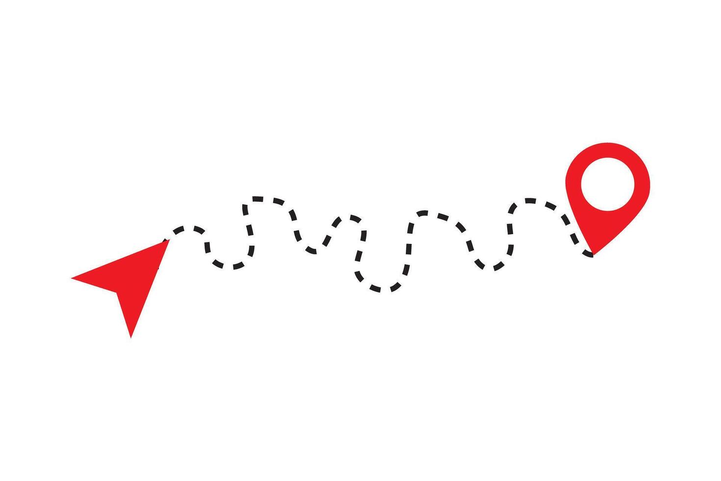 Route line, direction of travel. vector