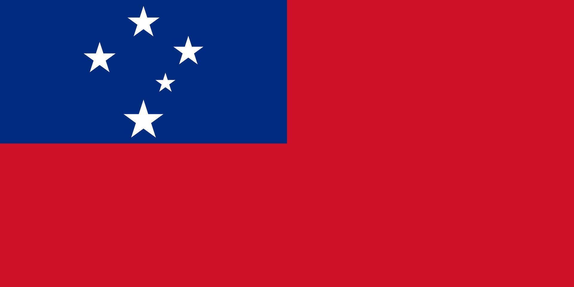 Official national Flag of Samoa. Flag of the Independent State of Samoa. Polynesia. Correct proportions and colors. illustration. vector