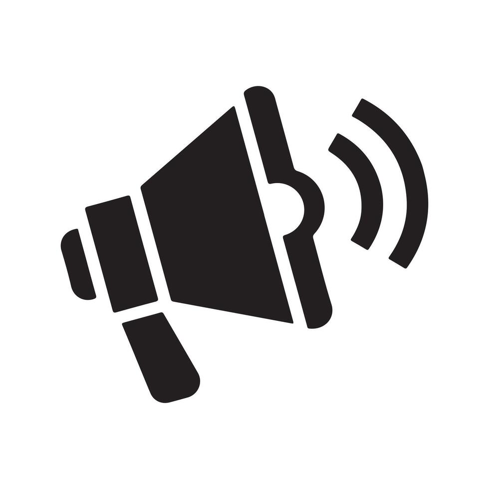 Megaphone Sound Icon, Broadcasting and Marketing Graphic Design vector