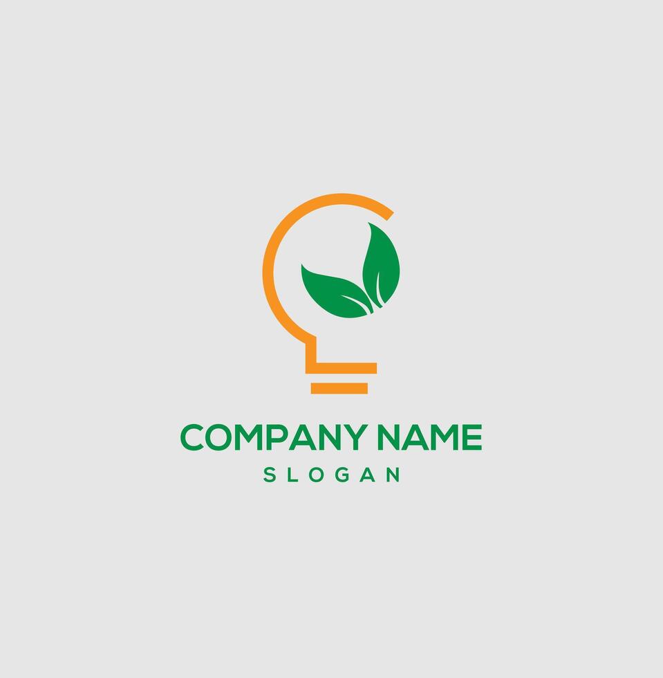Green Energy Light Bulb Logo vector