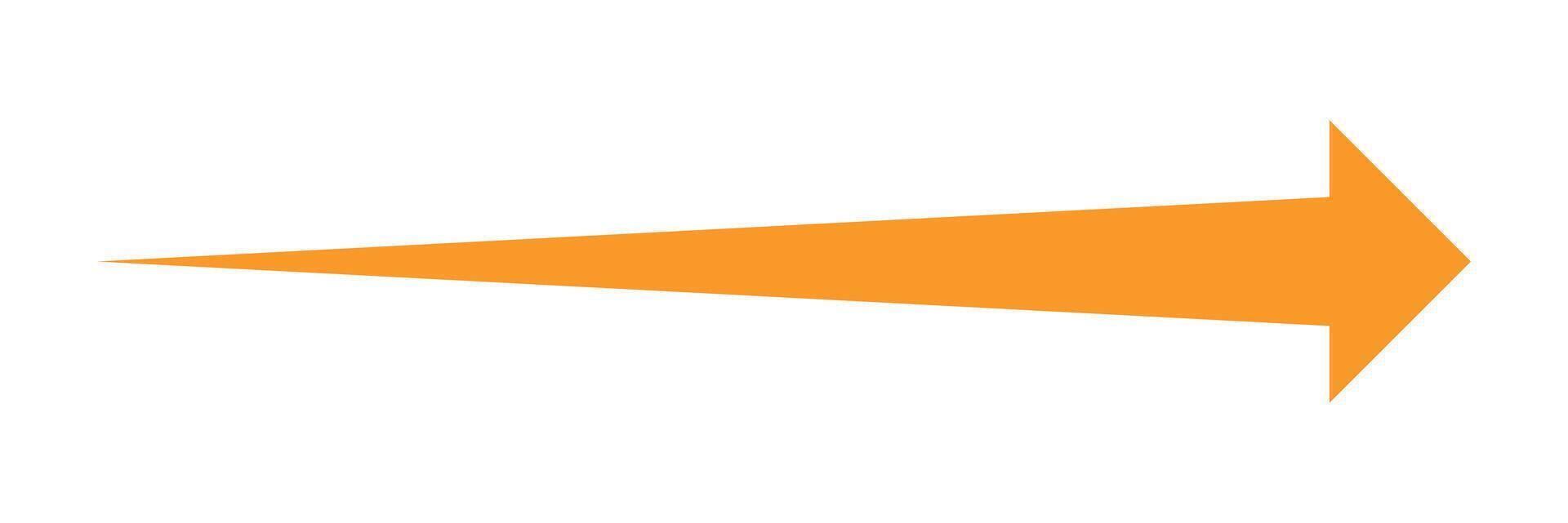Orange long right arrow icon. vector