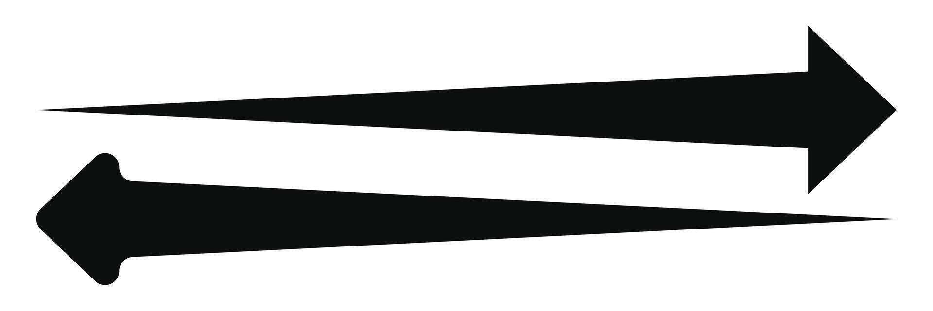 Long Black Arrow, Pointer for Indicating Direction. vector
