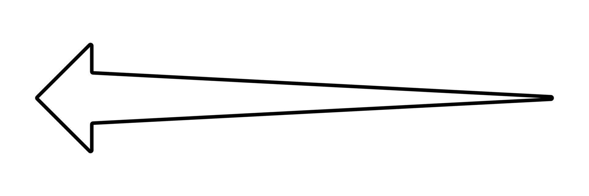 Stroke left arrow icon. outline arrow. Long arrow icon. vector