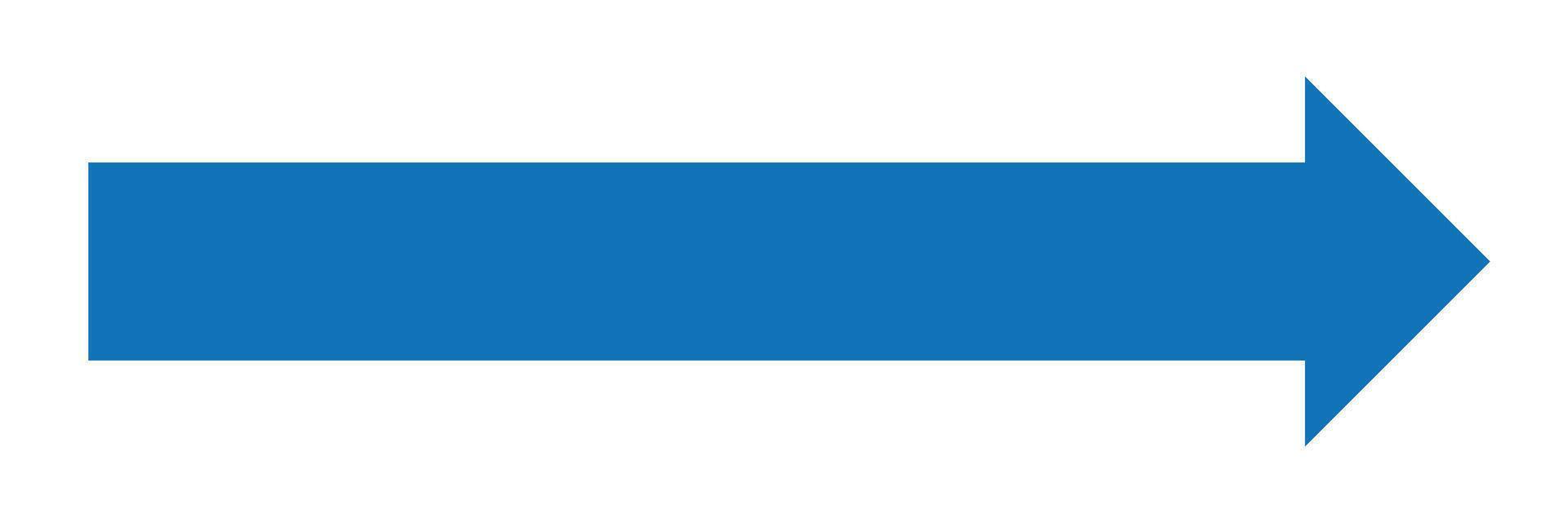 Right blue arrow. long arrow. vector