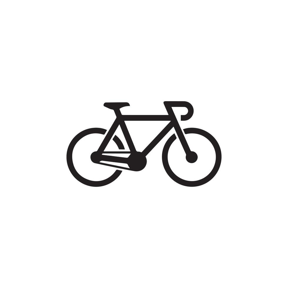 Bicycle Icon Minimal Bike Silhouette Isolated on White Background vector