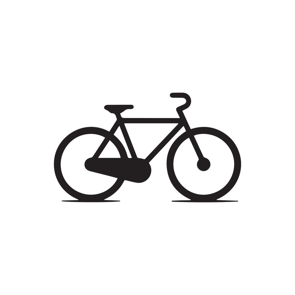 Minimalist Black Bicycle Icon Isolated on White Background vector