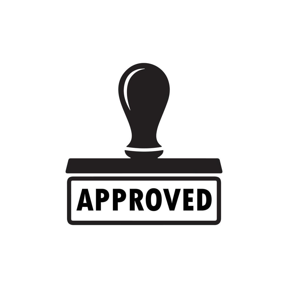 Approved Rubber Stamp Icon Isolated on White Background vector
