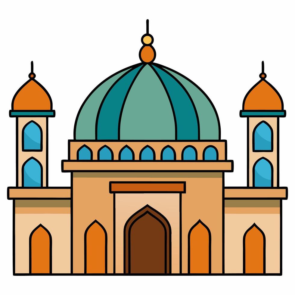 mosque illustration line art vector