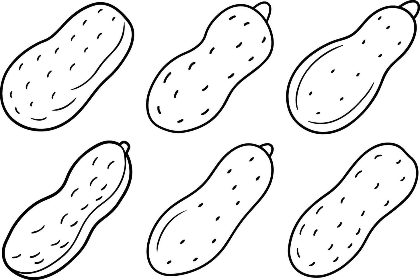 Set of fingerling potato outline coloring book page line art illustration vector