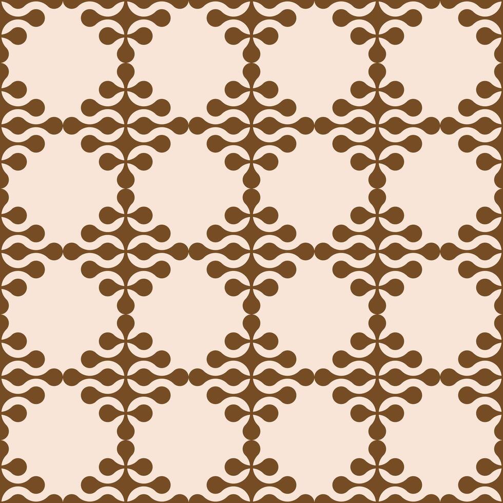 Seamless pattern with brown metaballs on a beige background. Modern contemporary geometric shapes and elements vector