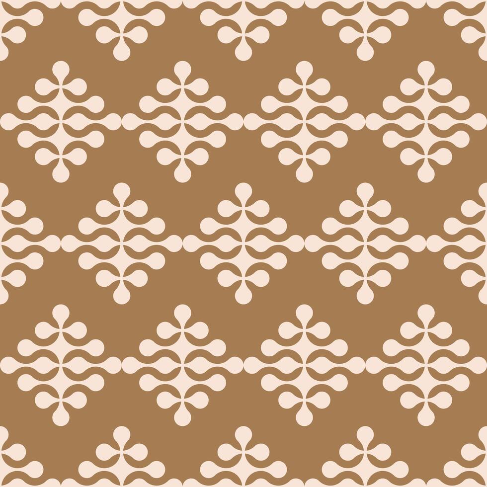 Seamless pattern with beige metaballs on a brown background. Modern contemporary geometric shapes and elements. vector