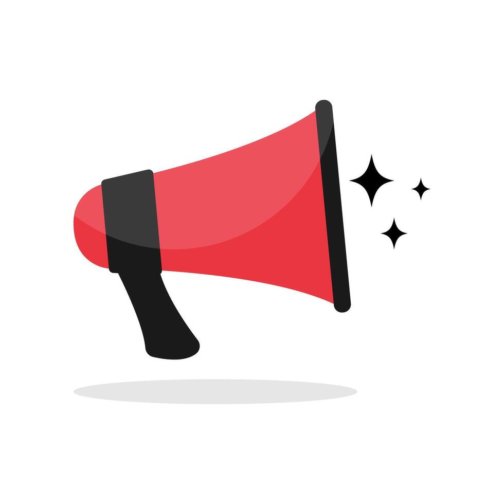 Red loudspeaker megaphone icon isolated on white background vector