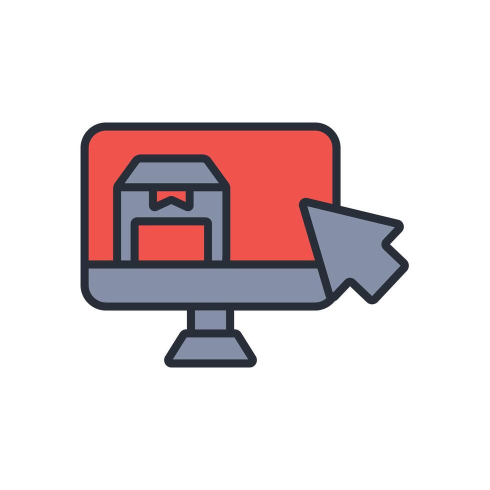 e commerce icon colours life style vector